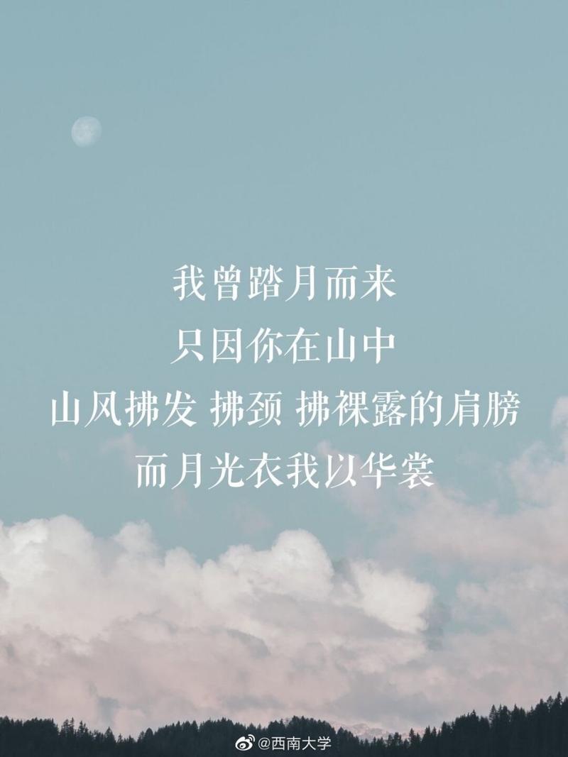 30句唯美短句我曾踏月而来,只因你在山中