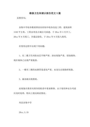 卫生室维修报告范文解读:精细化管理,保障群众健康