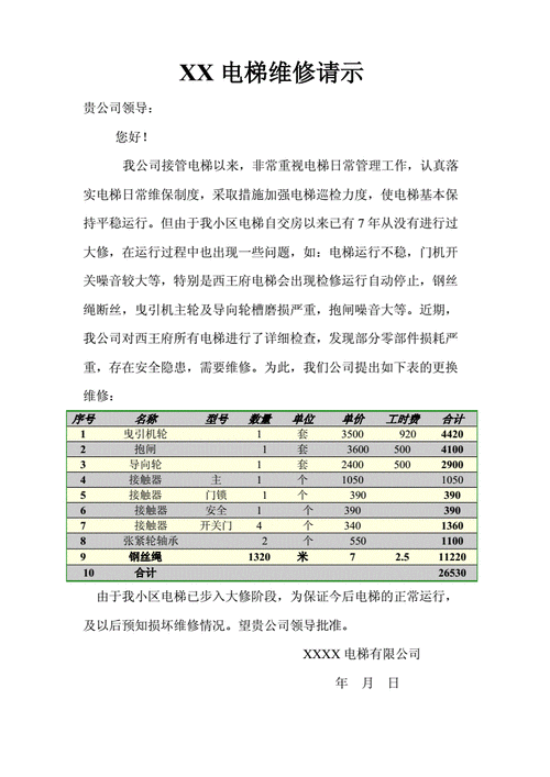 电梯维修申请报告背后的安全与发展思考